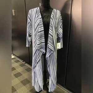 LuLaRoe Waterfall front striped duster/coverup/cardigan,maxi,vertical stripe